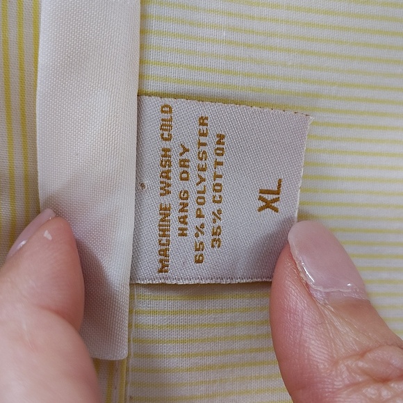 Tia Designs Yellow And White Button Up Blouse Size XL Beads And Butterflies - Picture 6 of 7